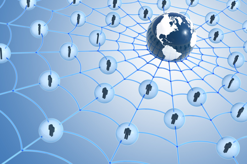 Global social network concept. Hi-res digitally generated image.